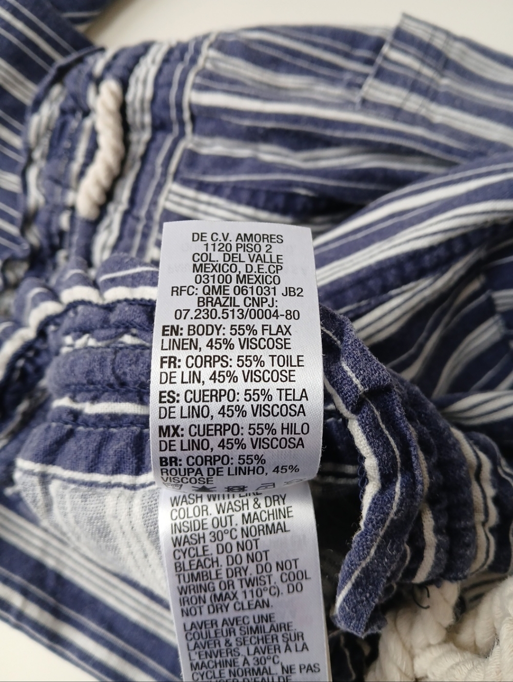 Roxy Linen Beach Pants Blue White Stripe Size Small - Picture 5 of 7